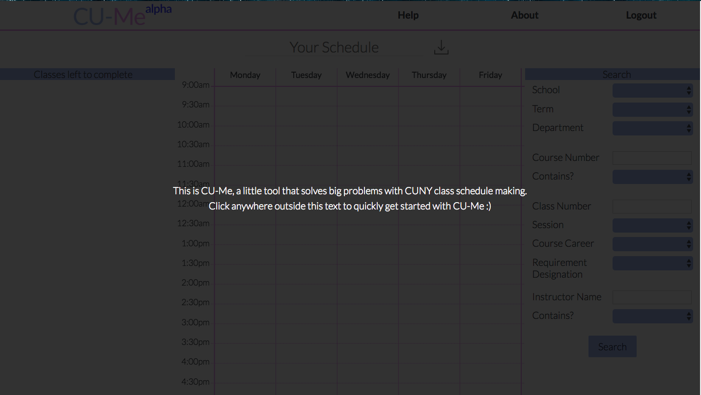 First-time tutorial modal